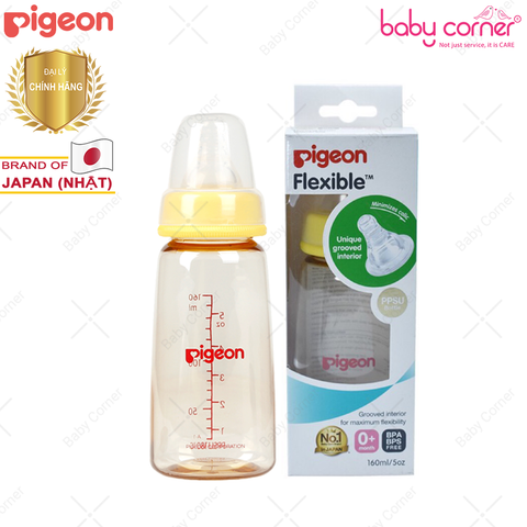  Bình Sữa Pigeon PPSU Cổ Hẹp, 160ml 