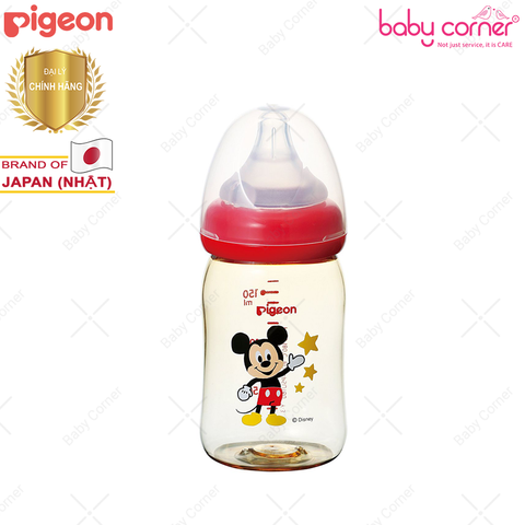  Bình Sữa Pigeon PPSU Plus Disney Cổ Rộng, 160ml 