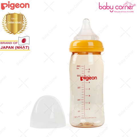  Bình Sữa Pigeon PPSU Plus Cổ Rộng, 240ml 