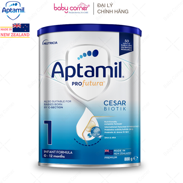  Sữa Bột Aptamil New Zealand Profutura Cesarbiotik Infant Formula Số 1, 800g, bé 0-12 tháng 