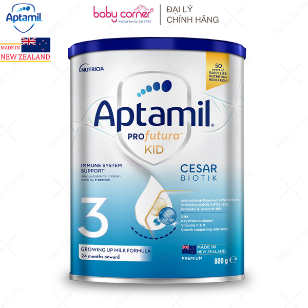  Sữa Bột Aptamil New Zealand Profutura Cesarbiotik Growing Up Milk Formula Số 3, 800g, bé trên 2 tuổi 