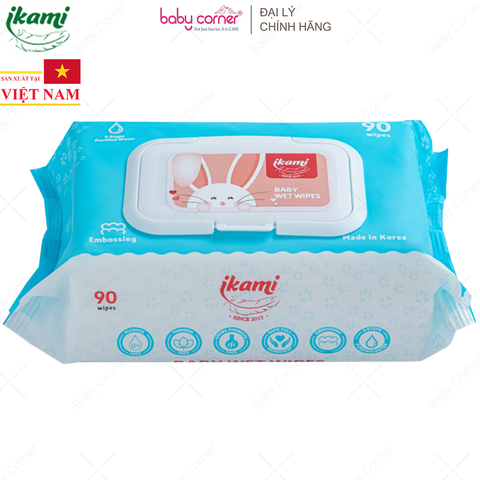  Khăn Giấy Ướt Ikami Purity Không Mùi, Gói 90 Miếng 