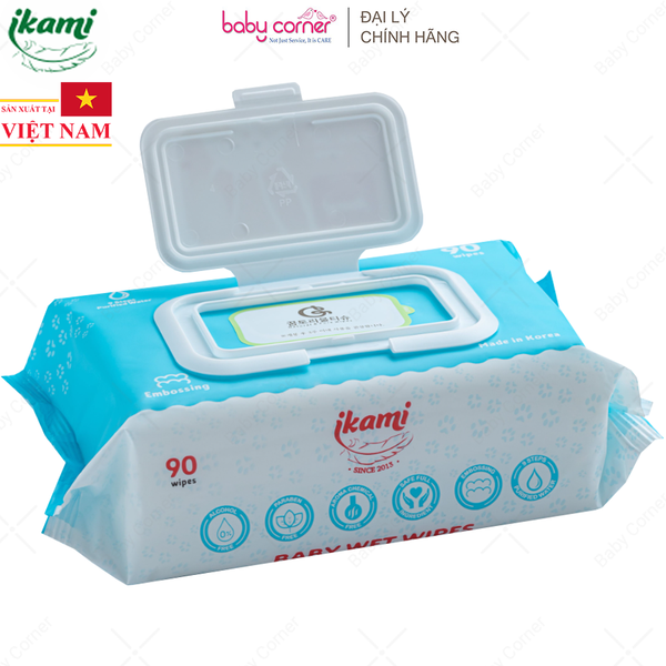  Khăn Giấy Ướt Ikami Purity Không Mùi, Gói 90 Miếng 