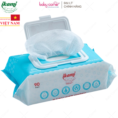  Khăn Giấy Ướt Ikami Purity Không Mùi, Gói 90 Miếng 