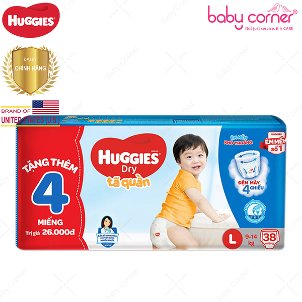  Tã Quần Huggies L 38 + 4 
