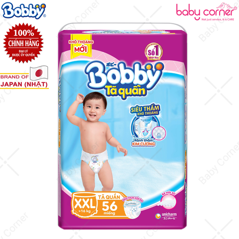  Tã QUẦN Bobby siêu thấm XXL56-56 miếng (>16kg) 