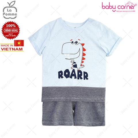  SS143 Bộ Cộc La Pomme Khủng Long ROAR - Xanh 