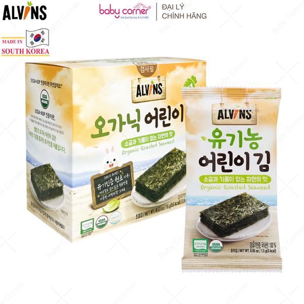  Rong Biển Hữu Cơ Tách Muối Cho Bé ALVINS, 15G 