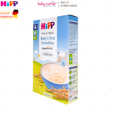  Bột Sữa Ăn Dặm Khởi Đầu HIPP's Baby First Semolina (Cho Bé Từ 4 ThángTuổi) - 250g 