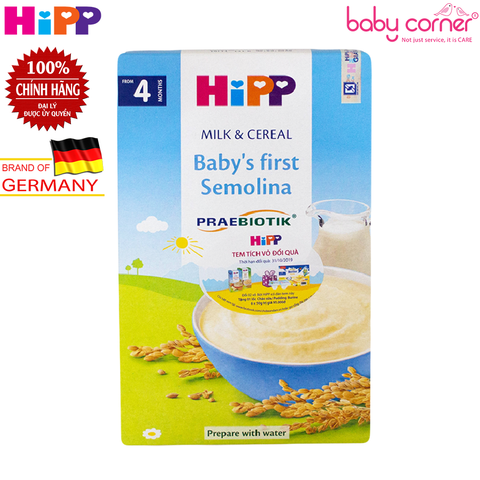  Bột Sữa Ăn Dặm Khởi Đầu HIPP's Baby First Semolina (Cho Bé Từ 4 ThángTuổi) - 250g 