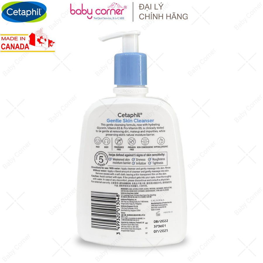  Sữa Tắm và Rửa Mặt Cetaphil Gentle Skin Cleanser, 59ml/ 500ml 