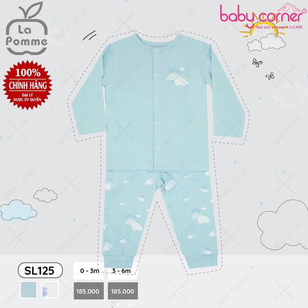  SL125 Bộ Dài Tay La Pomme Cúc Giữa Đám Mây - Xanh 