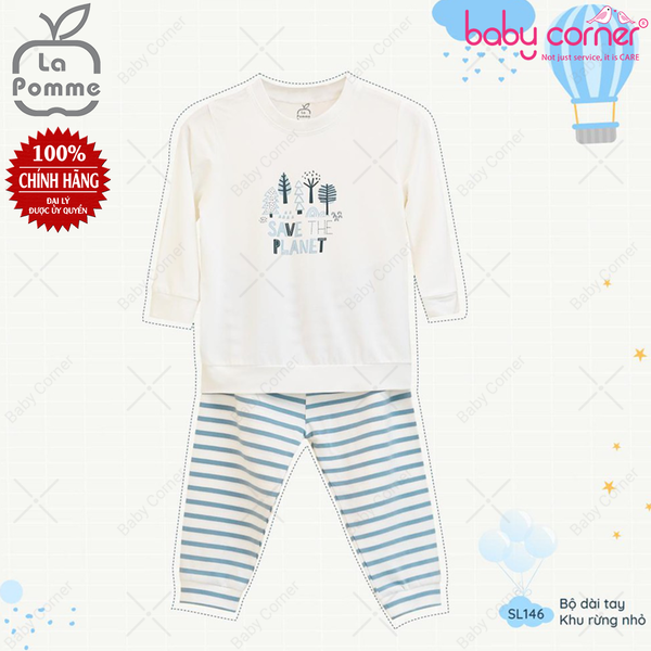  SL146 Bộ Dài Tay La Pomme Khu Rừng Nhỏ - Sọc Blue 