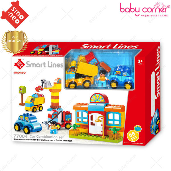  Bộ Đồ Chơi Lắp Ghép Phương Tiện Giao Thông 68 Miếng Smoneo 