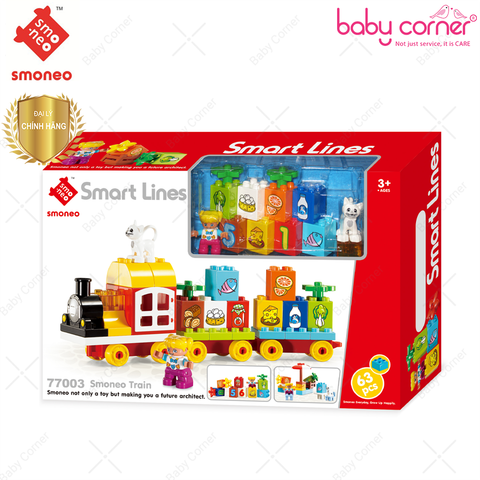  Bộ Đồ Chơi Xếp Hình Tàu Hoả và Chữ Số SMONEO 77003, 63 miếng 