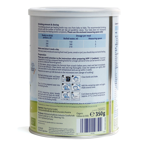  Sữa HiPP 1 Organic Combiotic - 350g (0-6 tháng) 