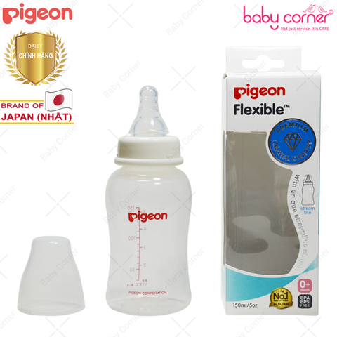  Bình Sữa Pigeon PP Streamline Cổ Hẹp, 150ml 