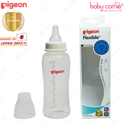  Bình Sữa Pigeon PP Streamline Cổ Hẹp, 250ml 