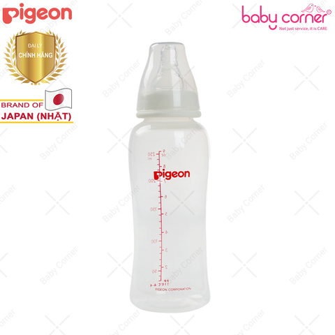  Bình Sữa Pigeon PP Streamline Cổ Hẹp, 250ml 