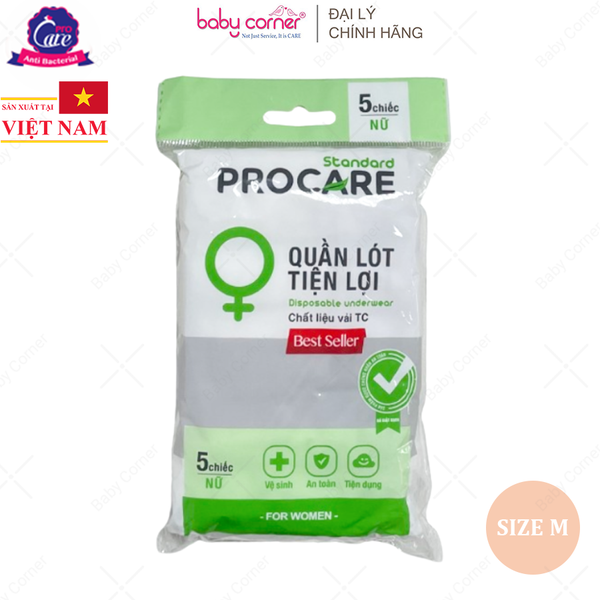  Quần Lót Miễn Giặt TC Nữ Procare (Gói 5 Cái) 