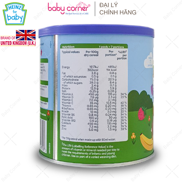  Bột Ăn Dặm (Cháo) HEINZ Trái Cây Mùa Hè 220g, Cho Bé Từ 7 Tháng Tuổi 
