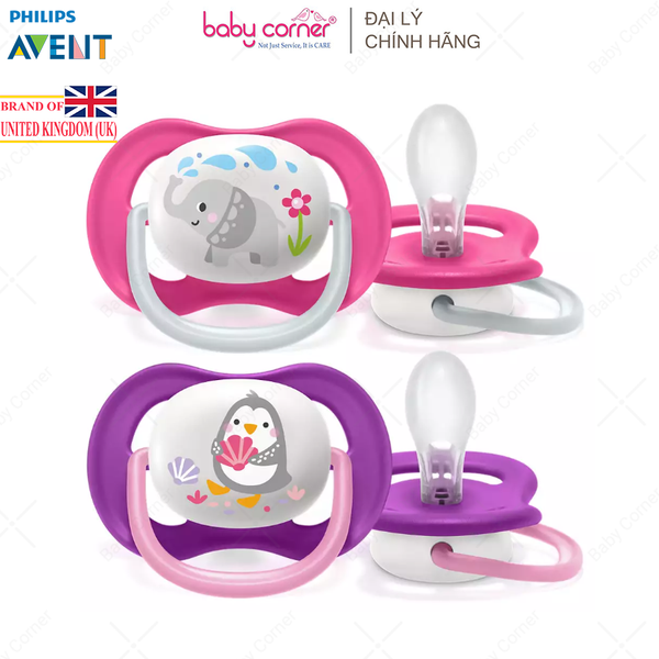  Ti Ngậm Thông Khí Hình Thú Philips Avent Ultra Air Lime, Cho Bé Từ 6-18M 