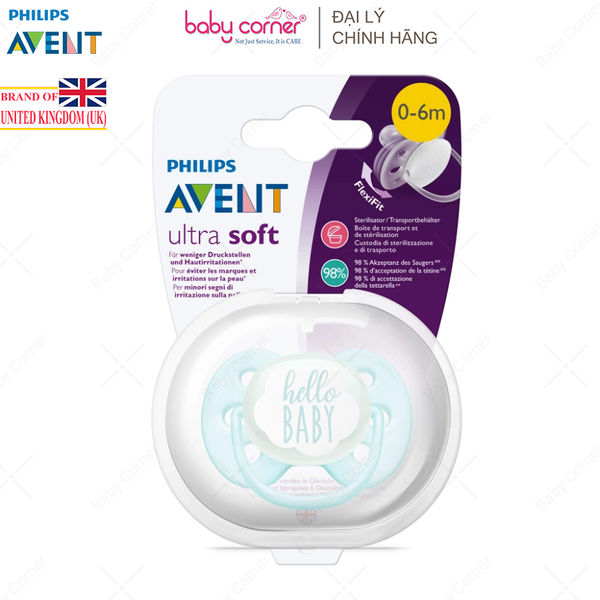  Ti Ngậm Siêu Mềm Philips Avent Ultra Soft, Cho Bé Từ 0-6M, Vỉ Đơn 