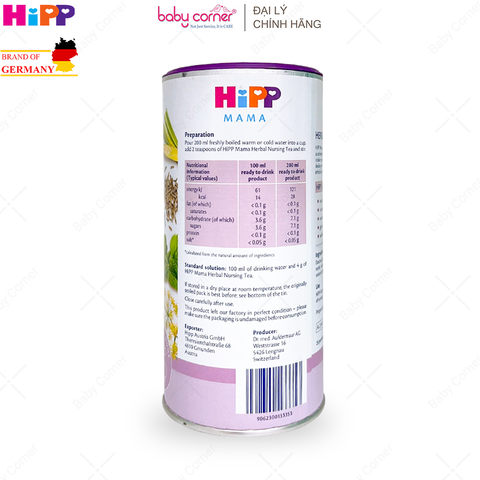  Trà Cốm Hoà Tan Hipp (lợi sữa cho mẹ sau sinh) 