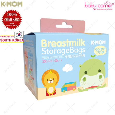  Túi Trữ Sữa K-mom Hàn Quốc 200ml (Hộp 100 cái) 