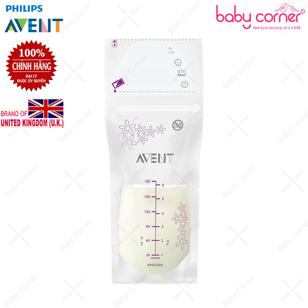  Túi Trữ Sữa Vô Trùng 180ml Philips Avent (Túi 25 Cái) 
