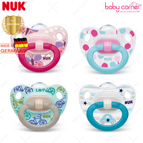  Bộ 2 Ti Giả Silicone Classic NUK, Bé 0 - 6 Tháng Tuổi 