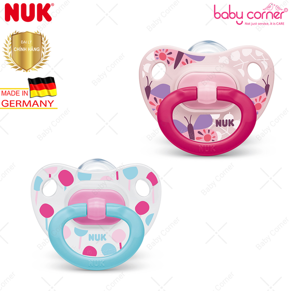  Bộ 2 Ti Giả Silicone Classic NUK, Bé 0 - 6 Tháng Tuổi 