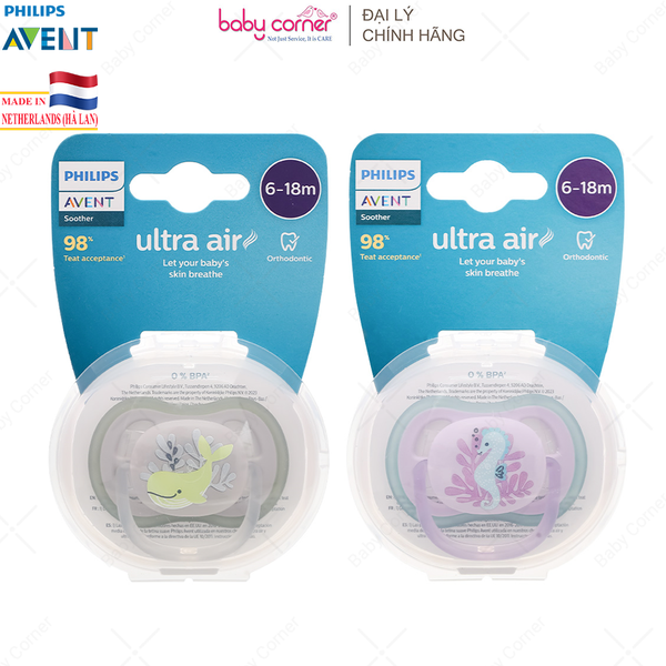  Ti Ngậm Thông Khí Philips Avent, Cho Bé Từ 6-18M, Vỉ Đơn 