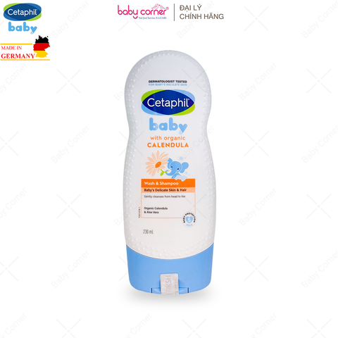  Sữa Tắm Gội Dịu Nhẹ Cho Bé Cetaphil Baby Wash & Shampoo With Organic Calendula, 50ml/ 230ml / 400ml 