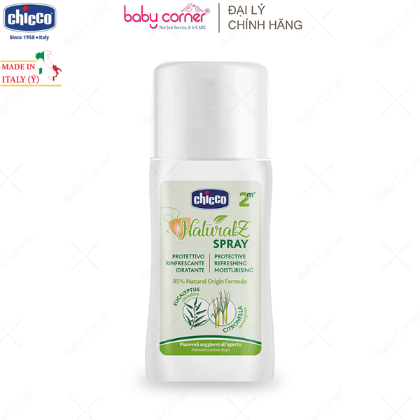  Xịt Bảo Vệ Da Chiết Xuất Tinh Dầu Tự Nhiên CHICCO NaturalZ, Mẹ Bầu & Bé Từ 2 Tháng Tuổi, 100ML 