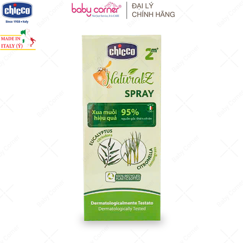  Xịt Bảo Vệ Da Chiết Xuất Tinh Dầu Tự Nhiên CHICCO NaturalZ, Mẹ Bầu & Bé Từ 2 Tháng Tuổi, 100ML 