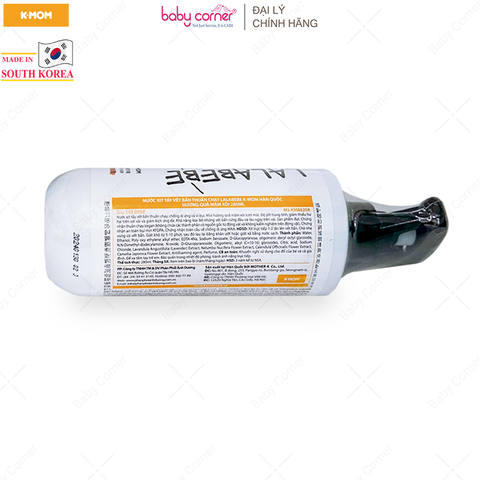  Nước Xịt Tẩy Vết Bẩn Thuần Chay Lalabebe K-mom Hàn Quốc, Hương Mâm Xôi, Chai 280ML 
