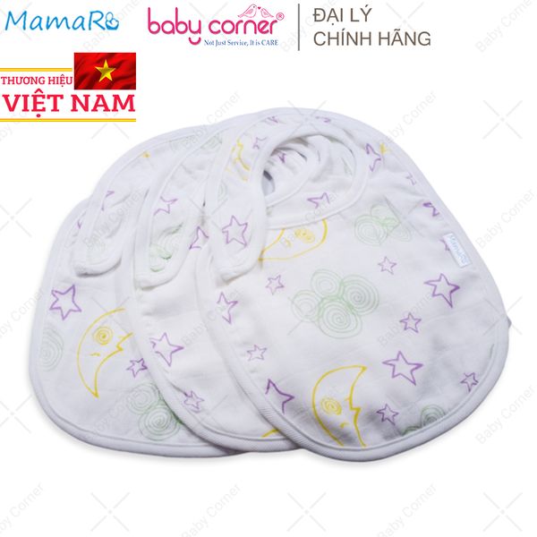  Yếm Ăn Mamaru 22x28cm (Set 3 Cái Hoạ Tiết Ngẫu Nhiên) 