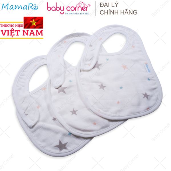  Yếm Ăn Mamaru 22x28cm (Set 3 Cái Hoạ Tiết Ngẫu Nhiên) 