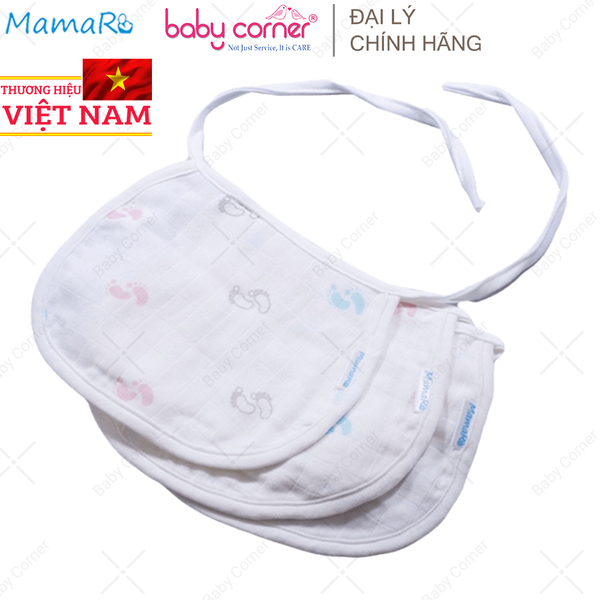  Yếm Ăn Dặm Mamaru Dạng Cột Dây 23x18cm (Set 3 Cái Hoạ Tiết Ngẫu Nhiên) 
