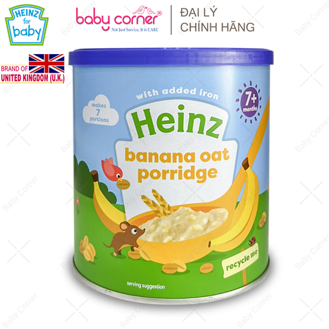  Bột Ăn Dặm (Cháo) HEINZ Yến Mạch Chuối 220g, Cho Bé Từ 7 Tháng Tuổi 