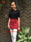  Tạp Dề Ngang 3 Túi Đỏ Đô 