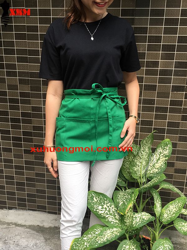  Tạp Dề Ngang 3 Túi Xanh Lá 