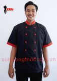  Áo Bếp Nam Trắng Phối Đen 
