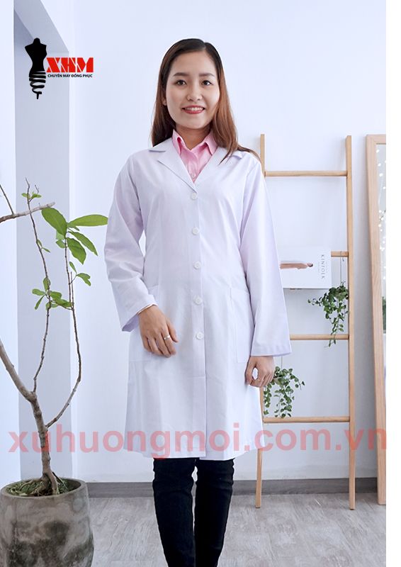 Áo Blouse Bác Sĩ Nữ Tay Dài Kaki Thun