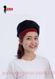  Nón Bếp Phồng Đen Phối Chân Đỏ Đô 