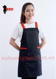  Tạp dề yếm chữ H đen phối đỏ 