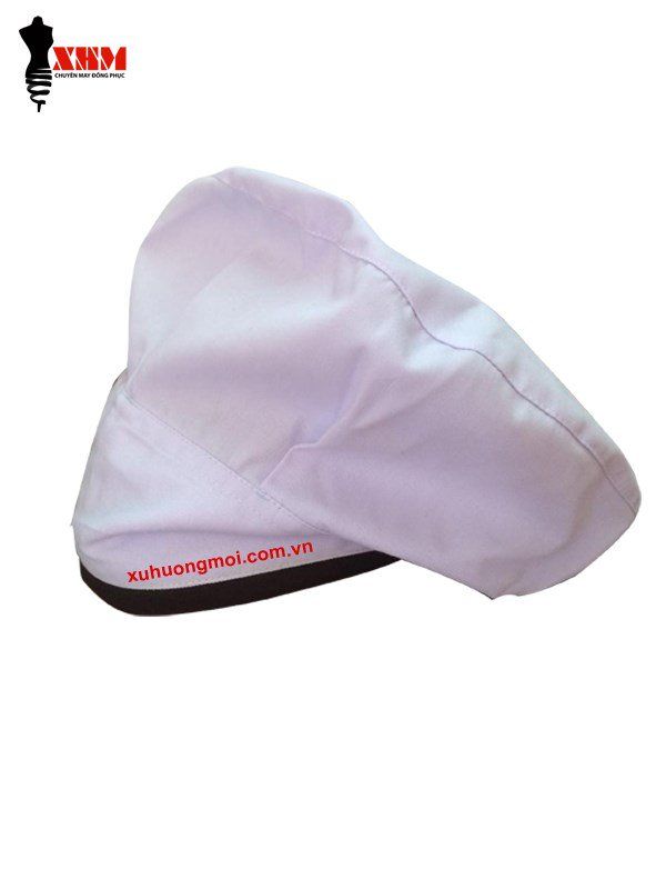  Nón Bếp Trắng Viền Nâu 