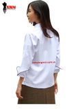  Áo Bếp Nữ Trắng Tay Dài 