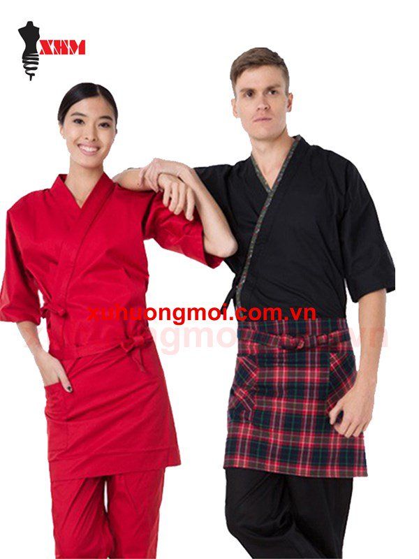  Áo Bếp Kiểu Nhật Phối Viền 